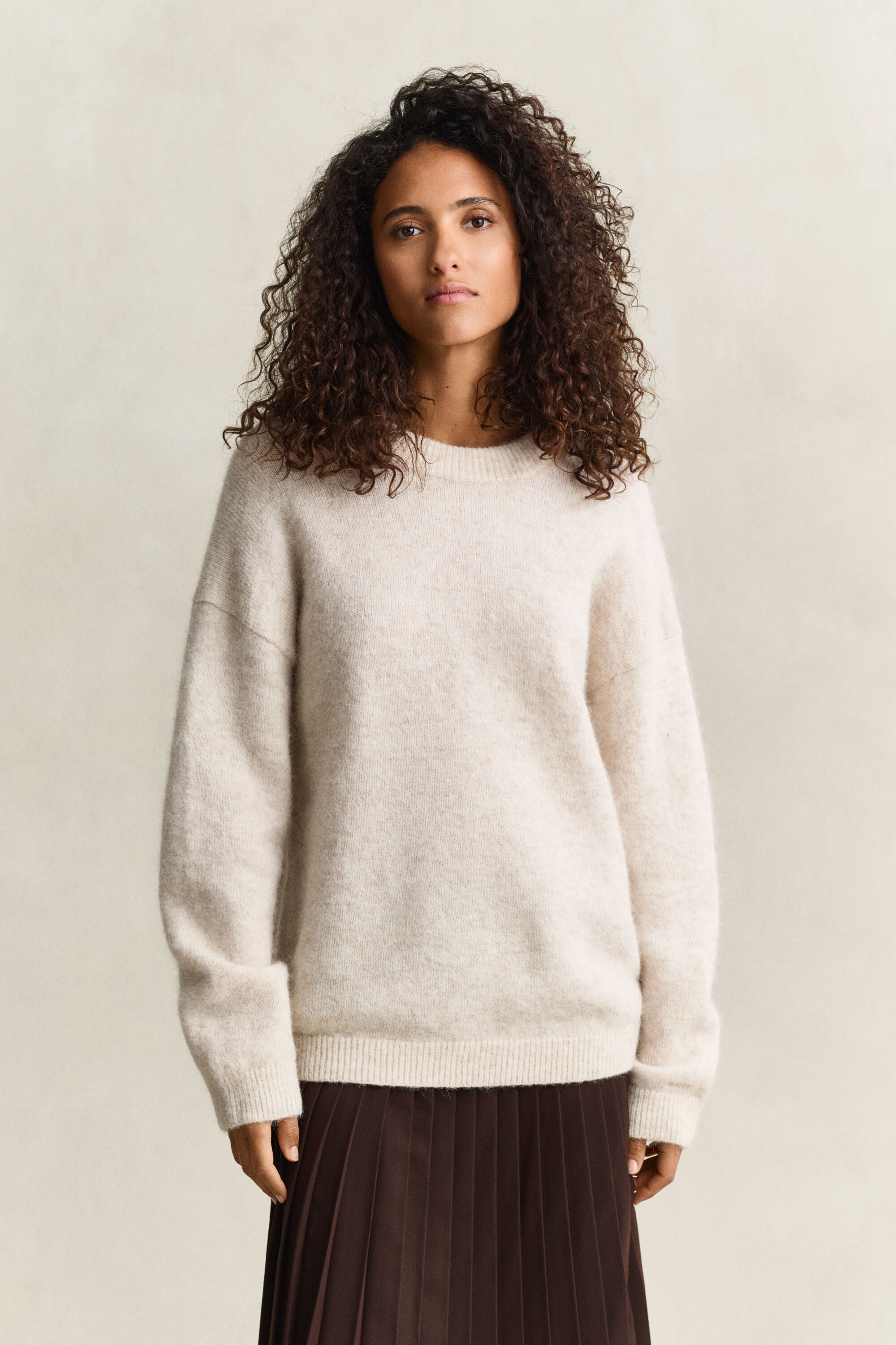 Pullover aus Alpakawollgemisch — LIGHT BEIGE MELANGE