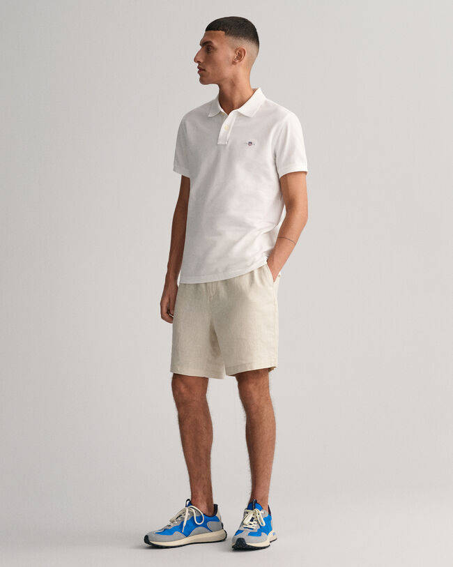 Leinenshorts mit Kordelzug