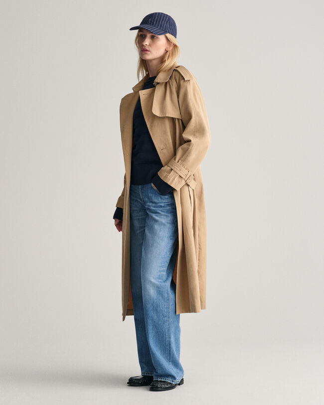 Tonal Baumwoll Rundhalspullover mit Streifen