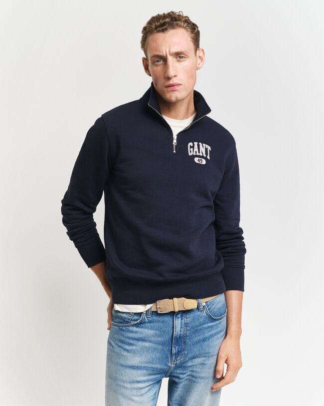 GANT 49 Arch Graphic Sweatshirt mit Reißverschlusskragen