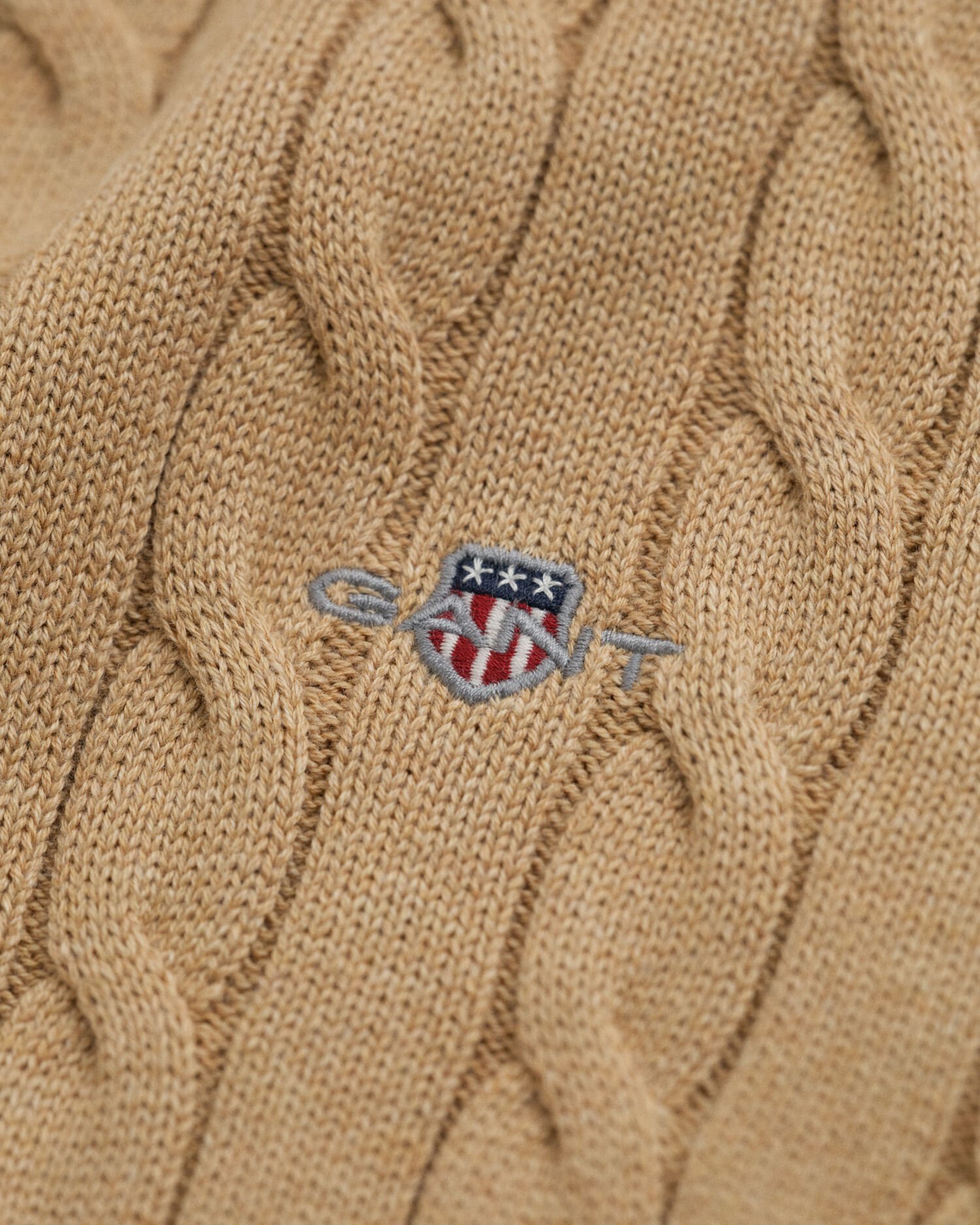 Zopfstrick Rollkragenpullover aus Baumwolle