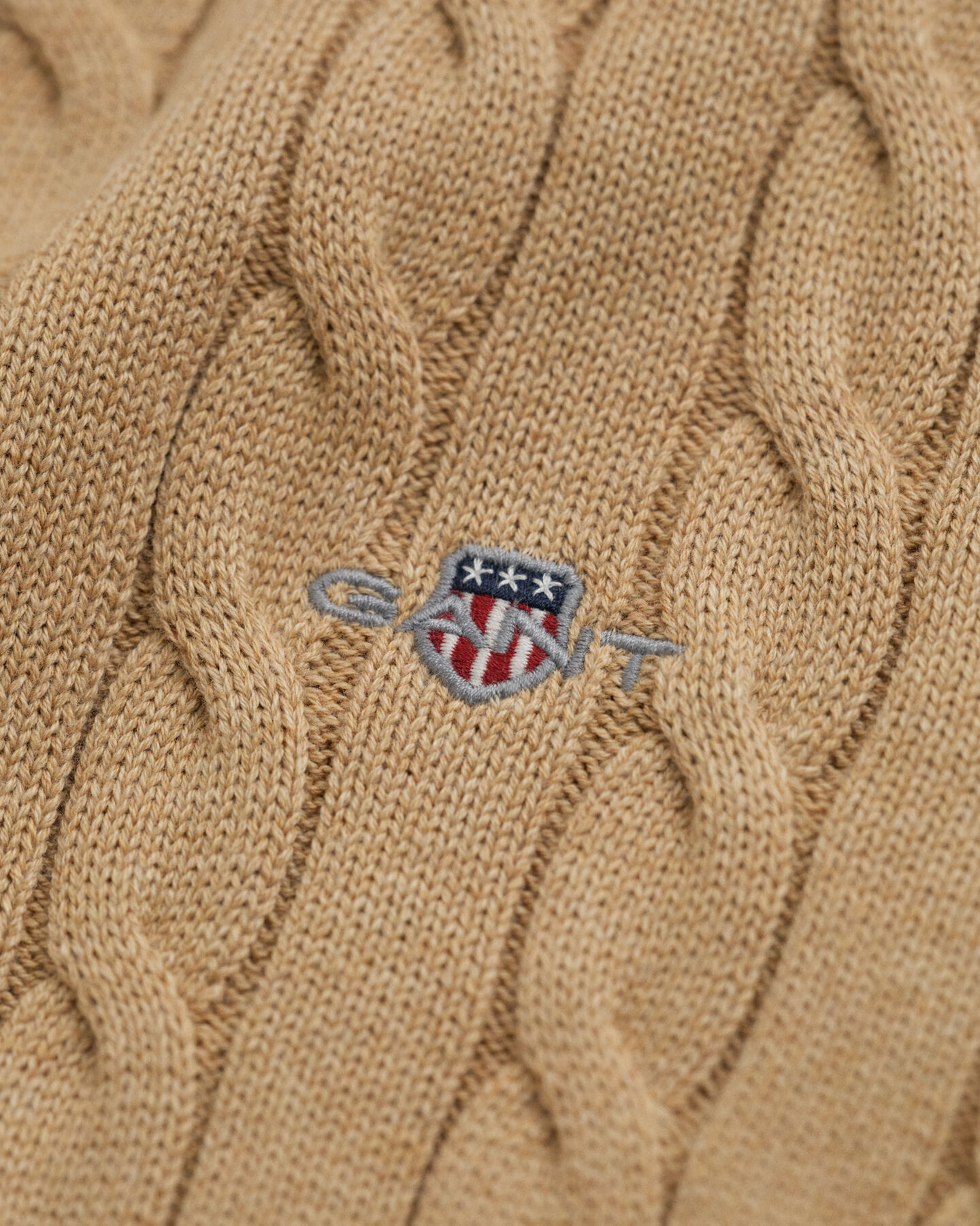 Zopfstrick Rollkragenpullover aus Baumwolle