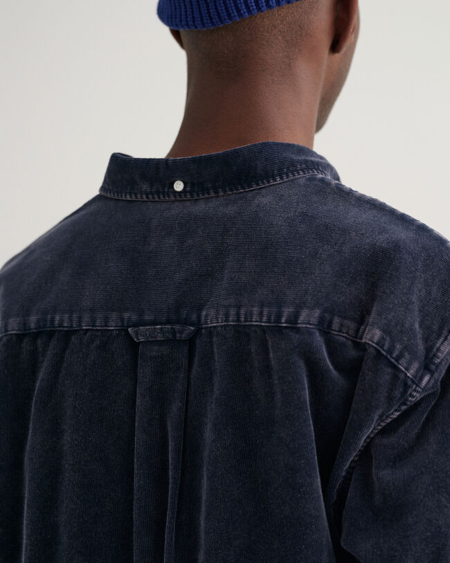 Relaxed Fit Cordhemd in ausgeblichener Optik