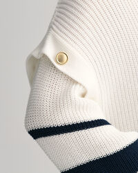 Oversized Rundhalspullover mit Streifen