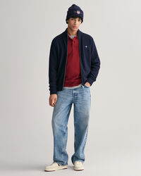 Strickjacke aus strukturierter Baumwolle mit Rei&szlig;verschluss