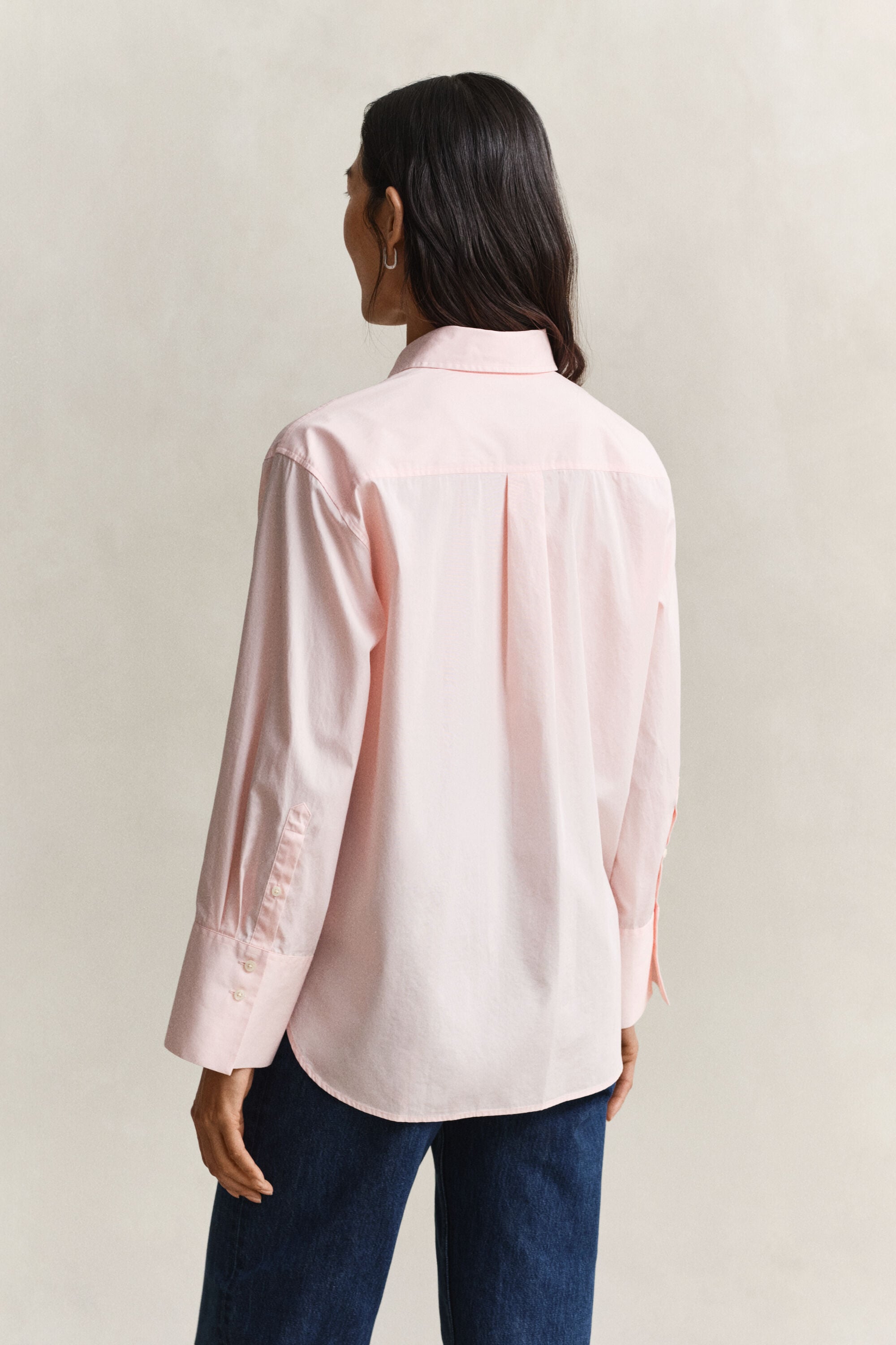 Classic Popeline-Bluse mit weiten Ärmeln