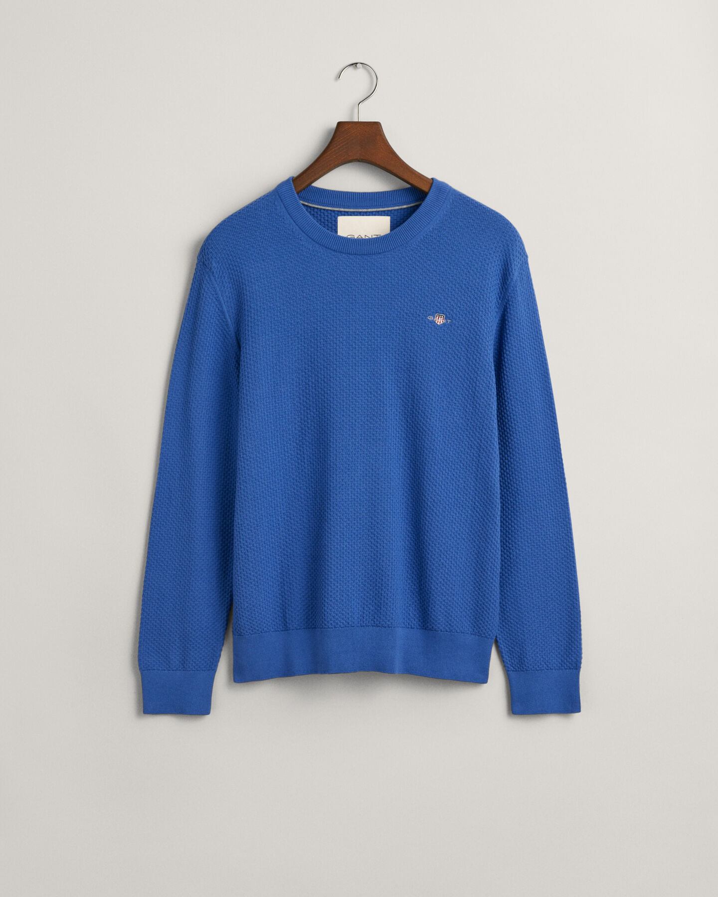 Strukturierter Rundhalspullover aus Baumwolle