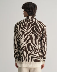 Relaxed Fit Seidenhemd mit Zebra-Print