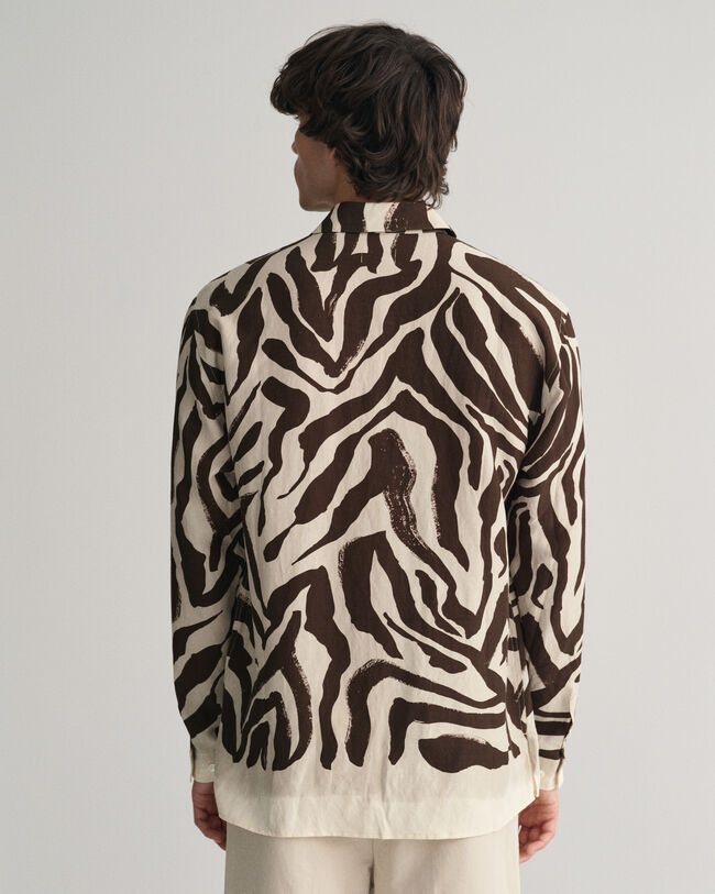 Relaxed Fit Seidenhemd mit Zebra-Print