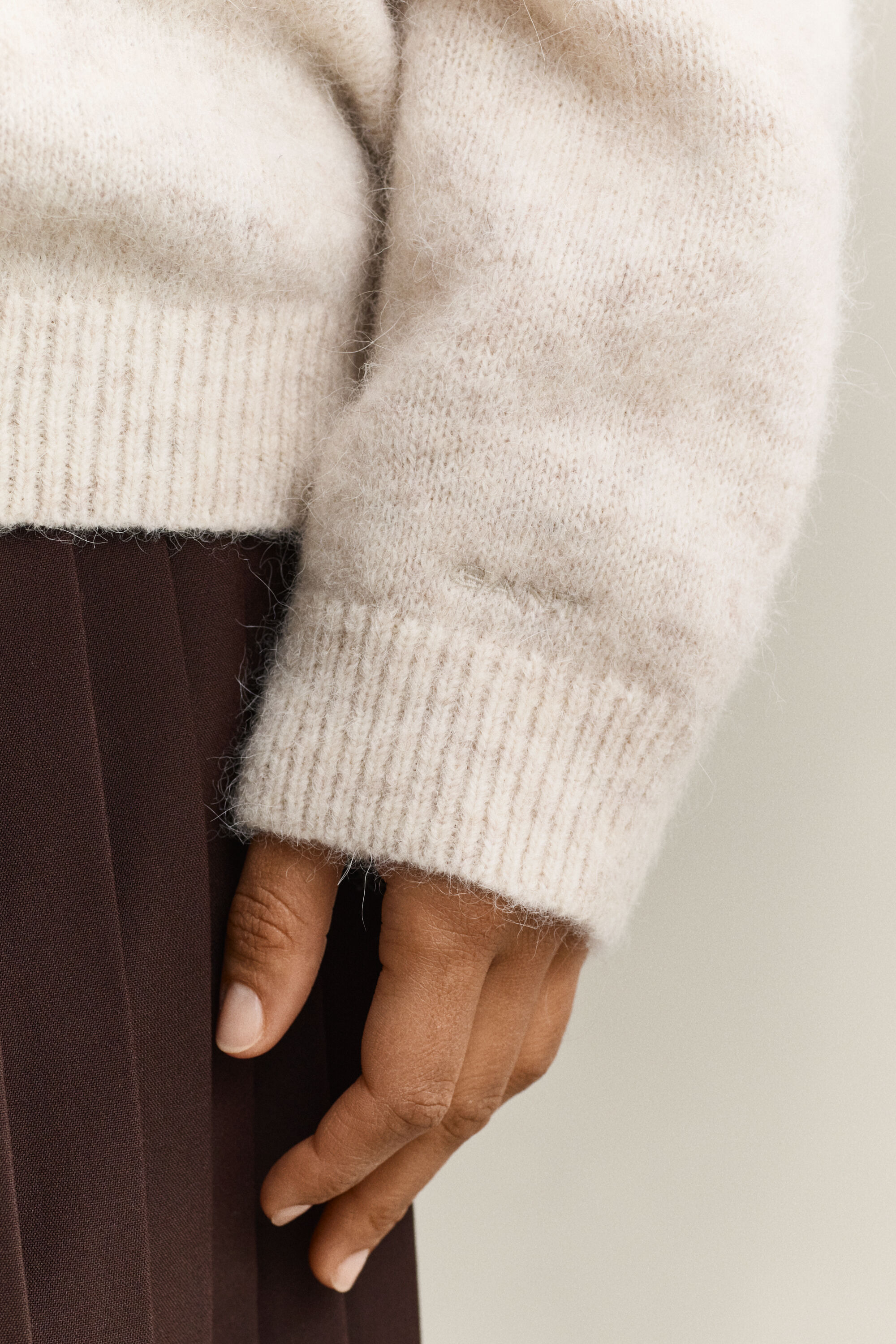 Pullover aus Alpakawollgemisch — LIGHT BEIGE MELANGE