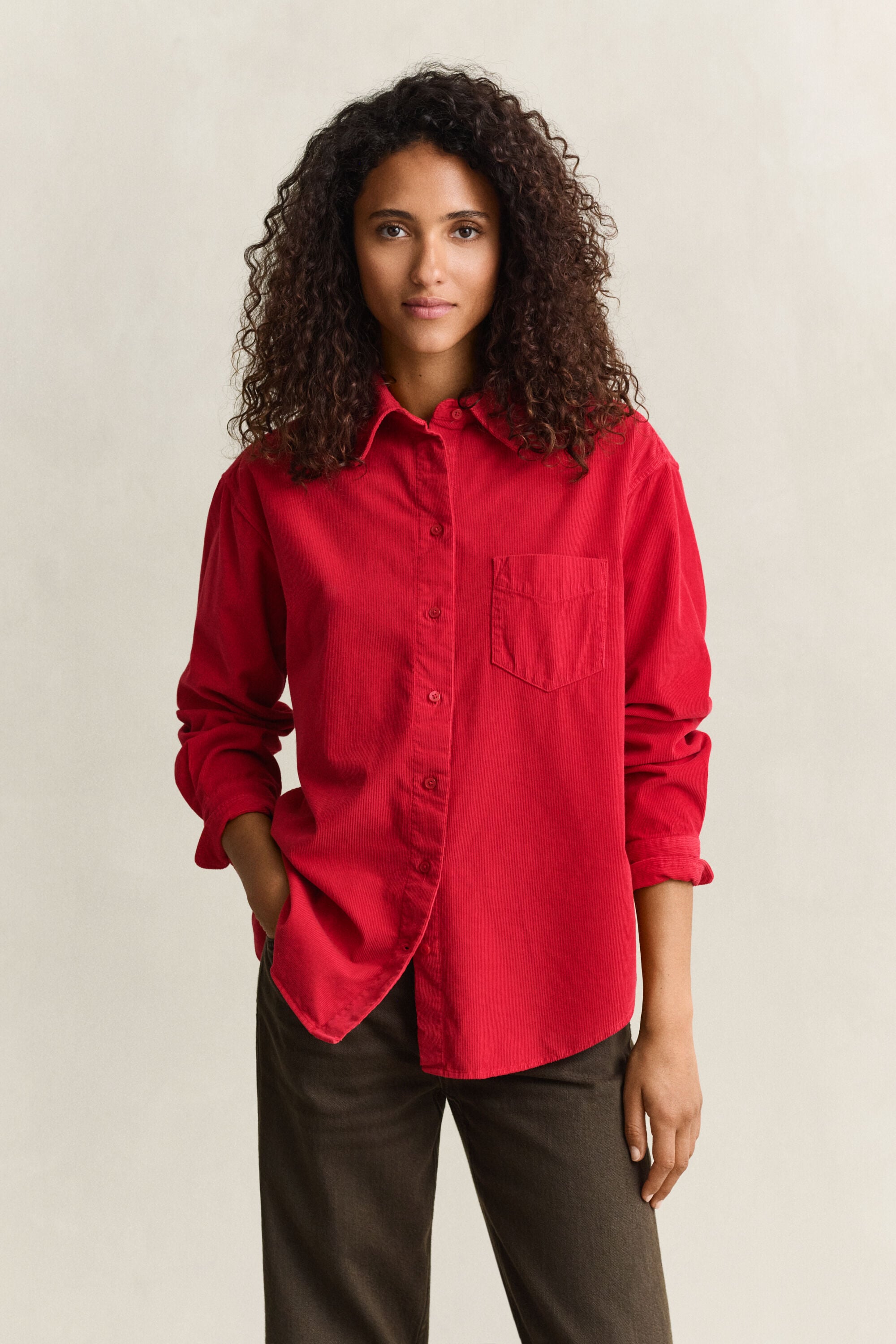 Relaxed Fit Cordbluse