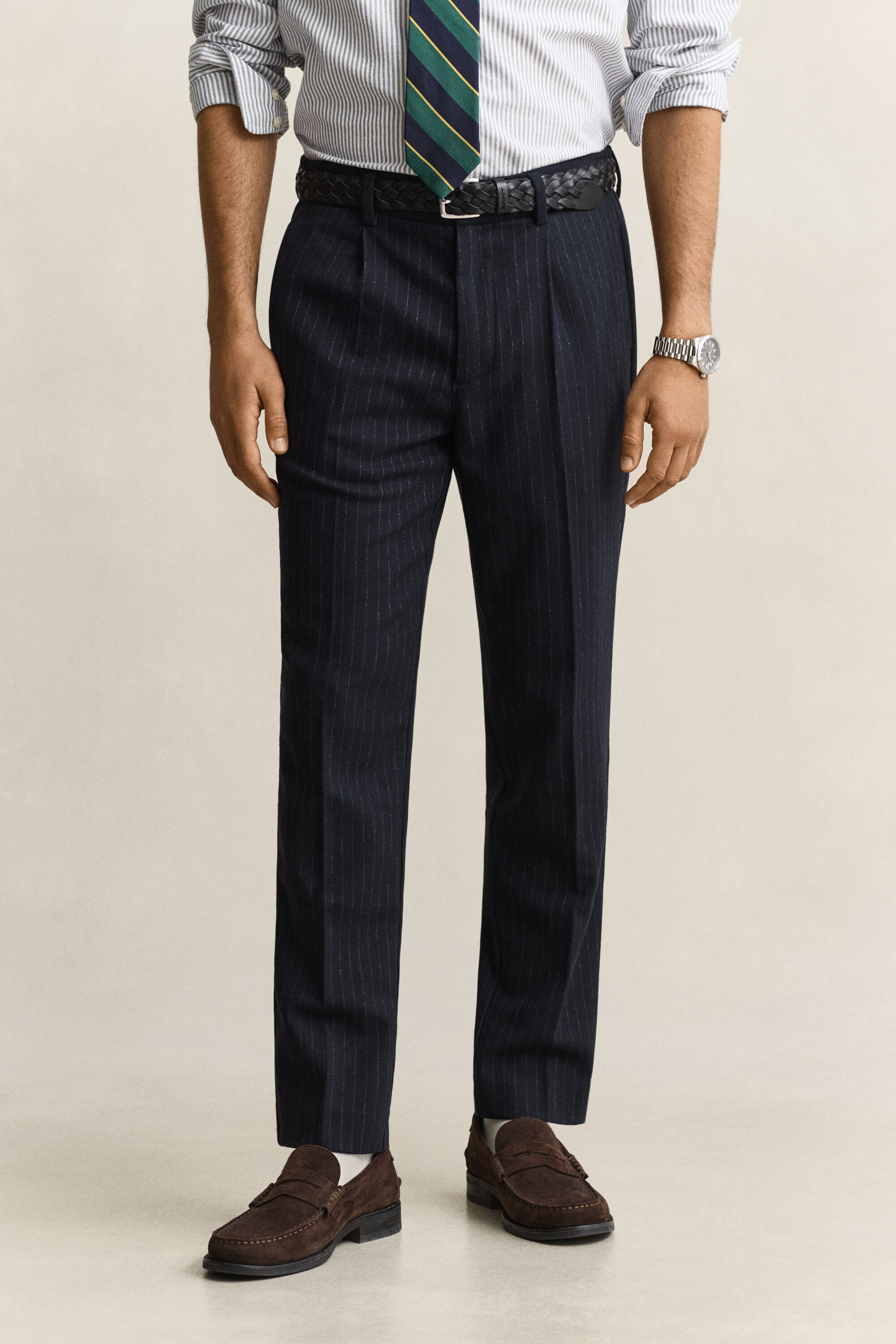 Slim Fit Wollflanellhose