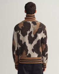 Rollkragenpullover mit Leopardenmuster