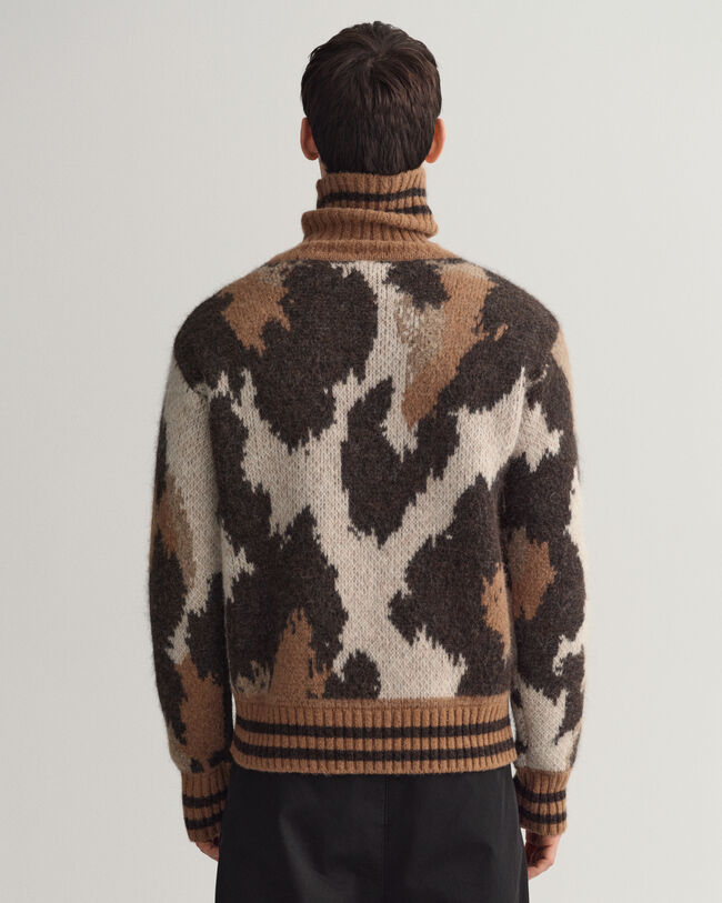 Rollkragenpullover mit Leopardenmuster