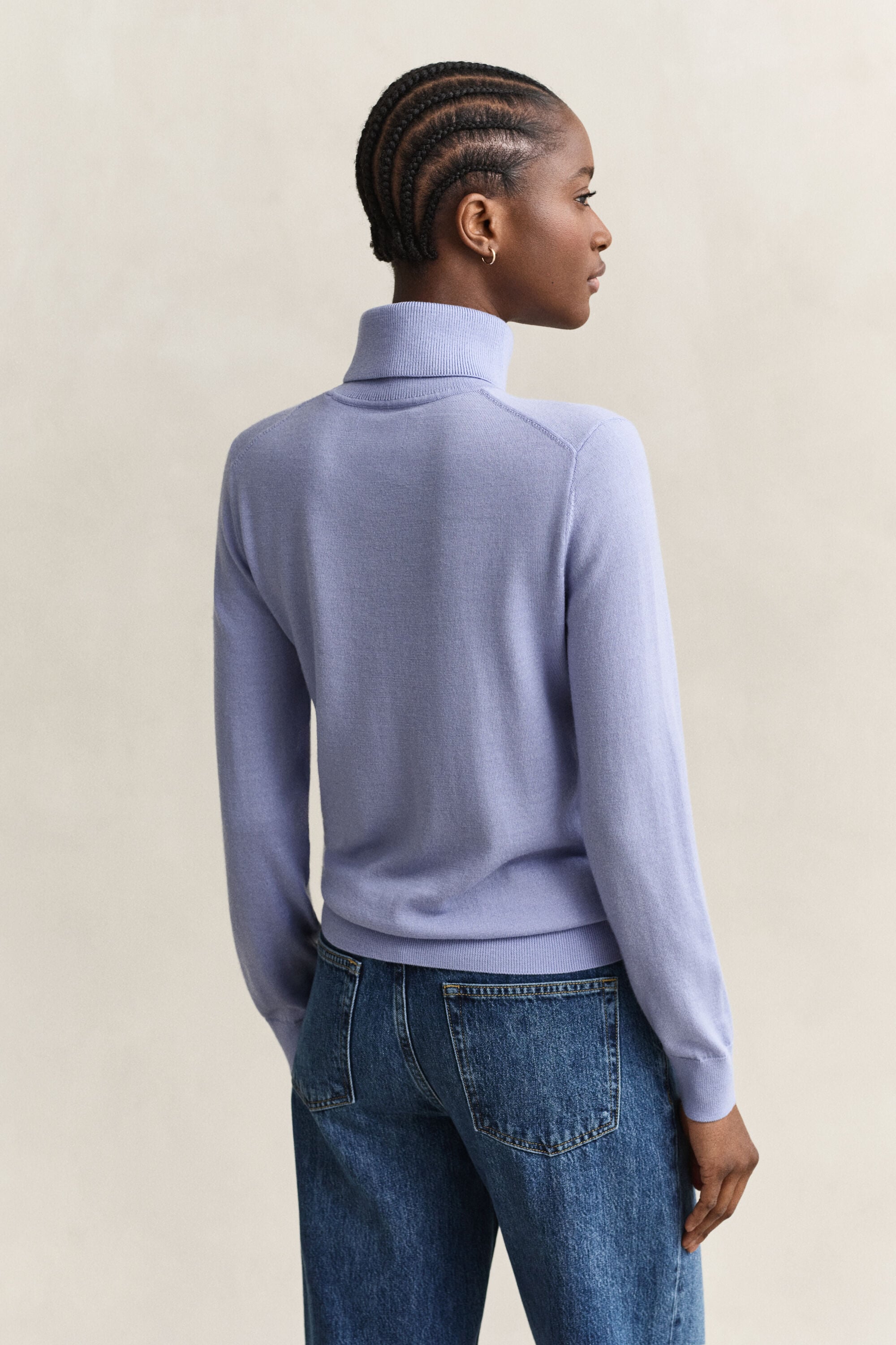 Rollkragenpullover aus extrafeiner Merinowolle