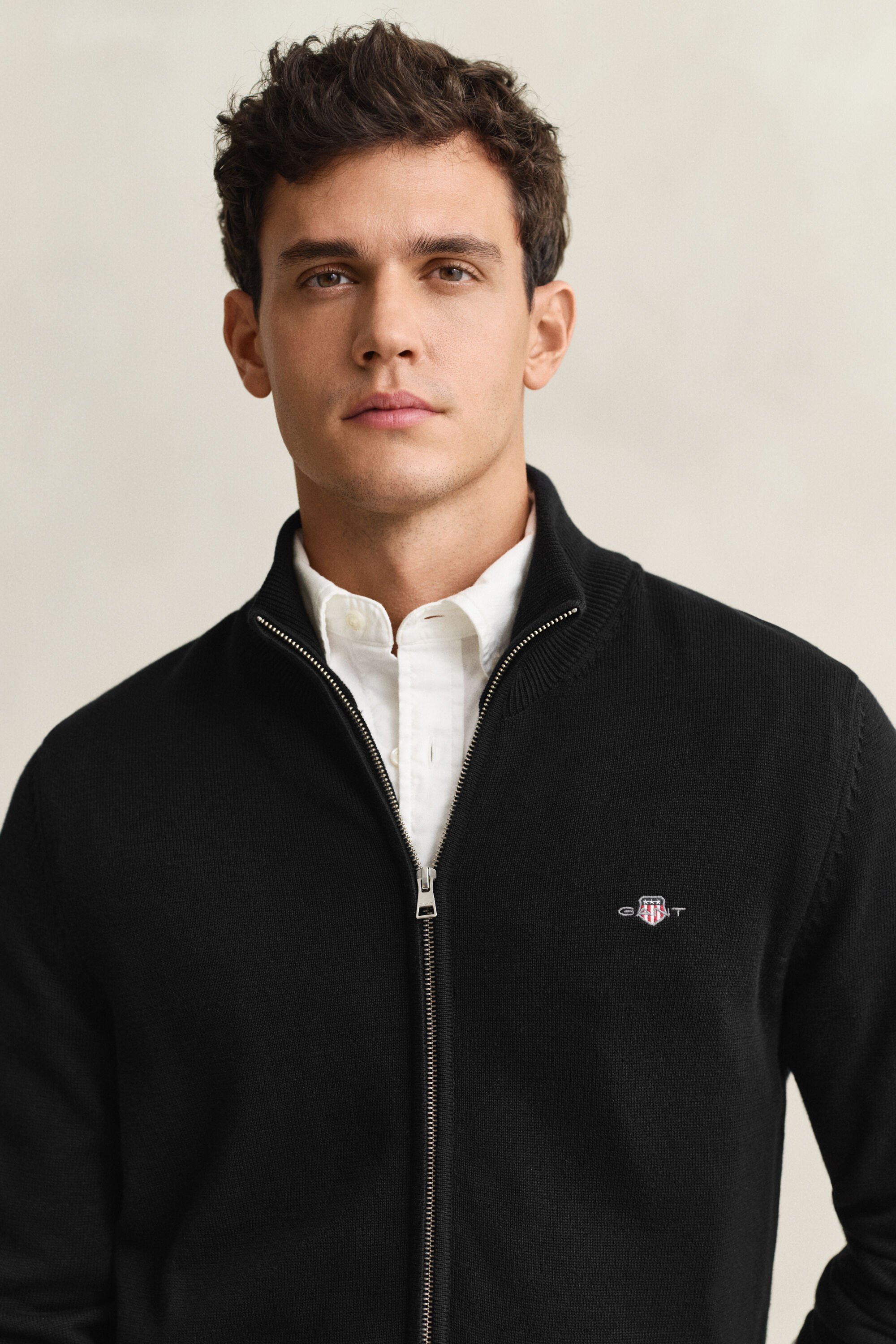 Casual Cotton Strickjacke mit Reißverschluss