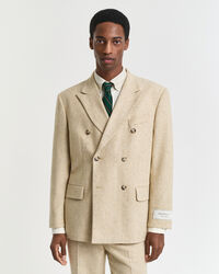 Relaxed Fit Herringbone Anzugsakko mit Noppenstruktur