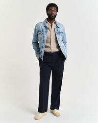 St&uuml;ckgef&auml;rbtes Regular Fit Leinen Hemd