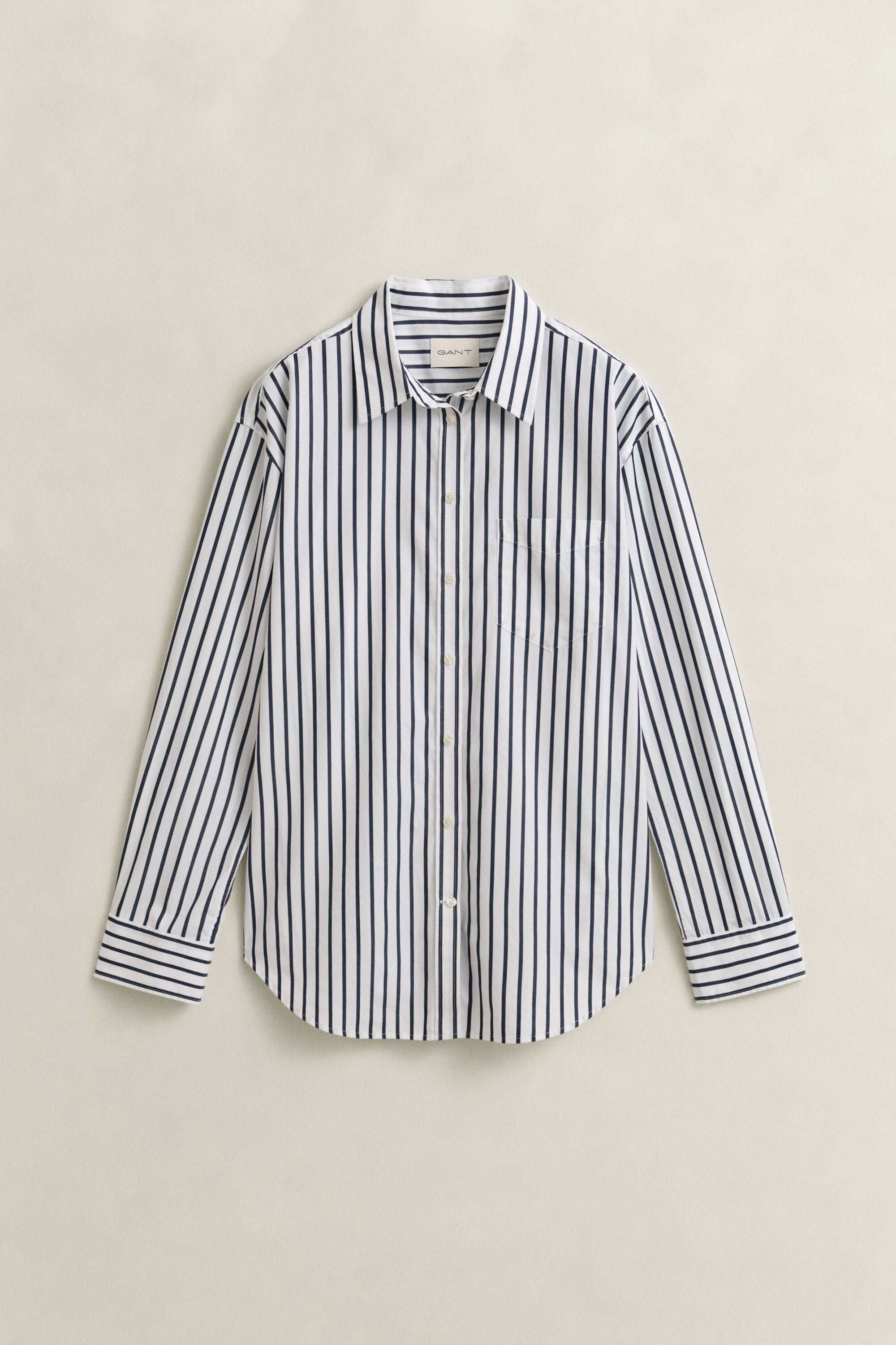 Relaxed Fit Classic Popeline-Bluse mit Streifen