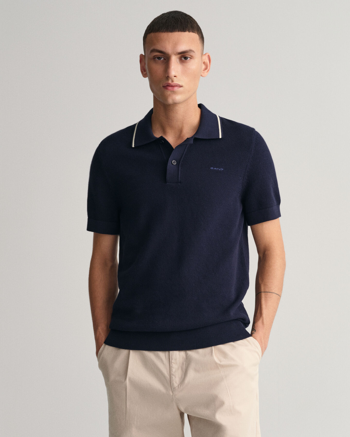 Baumwoll Piqu&eacute; Poloshirt