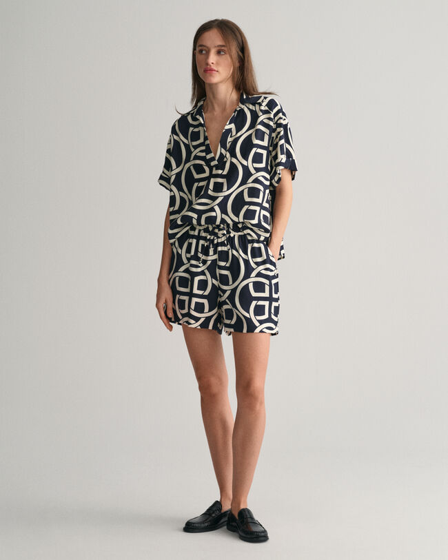 Relaxed Fit Monogram Pull-On Shorts mit Print