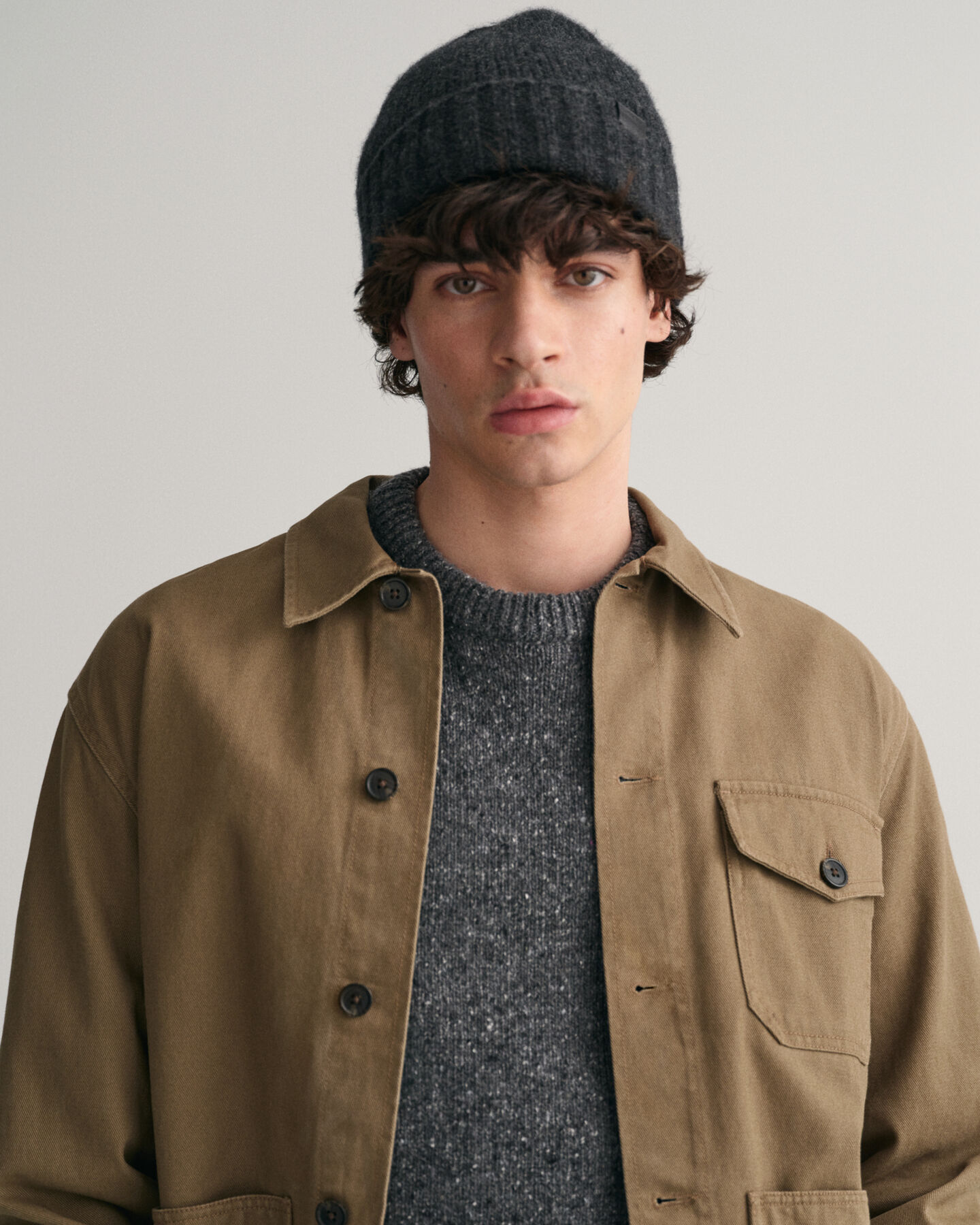 Hemdjacke aus gebürstetem Twill