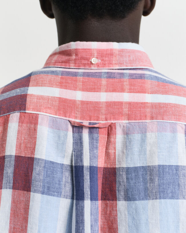 Regular Fit Madras Leinen Hemd