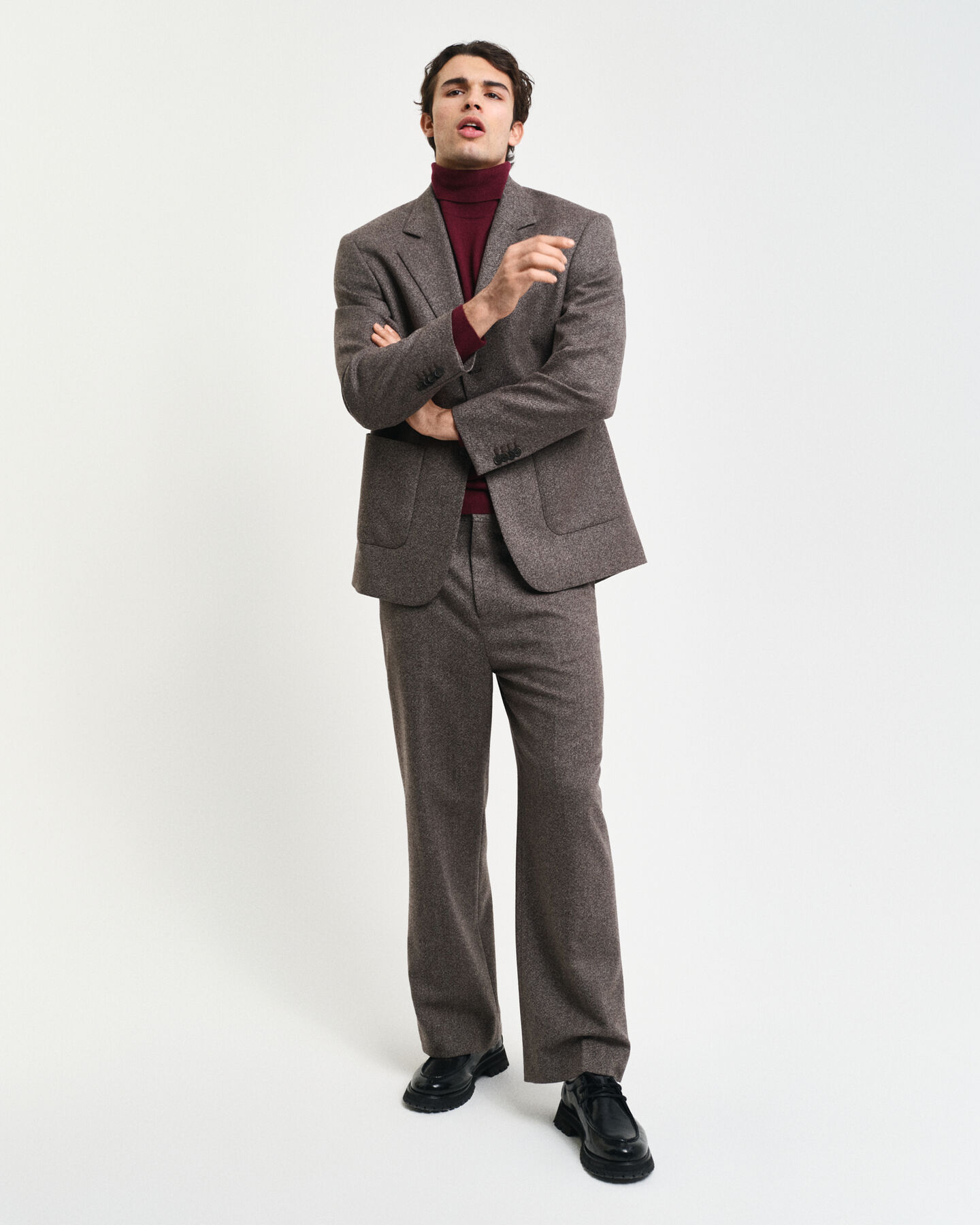 Rollkragenpullover aus extrafeiner Merinowolle