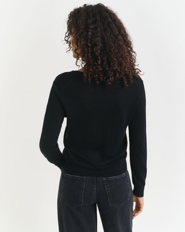 V-Neck Pullover aus extra feiner Merinowolle