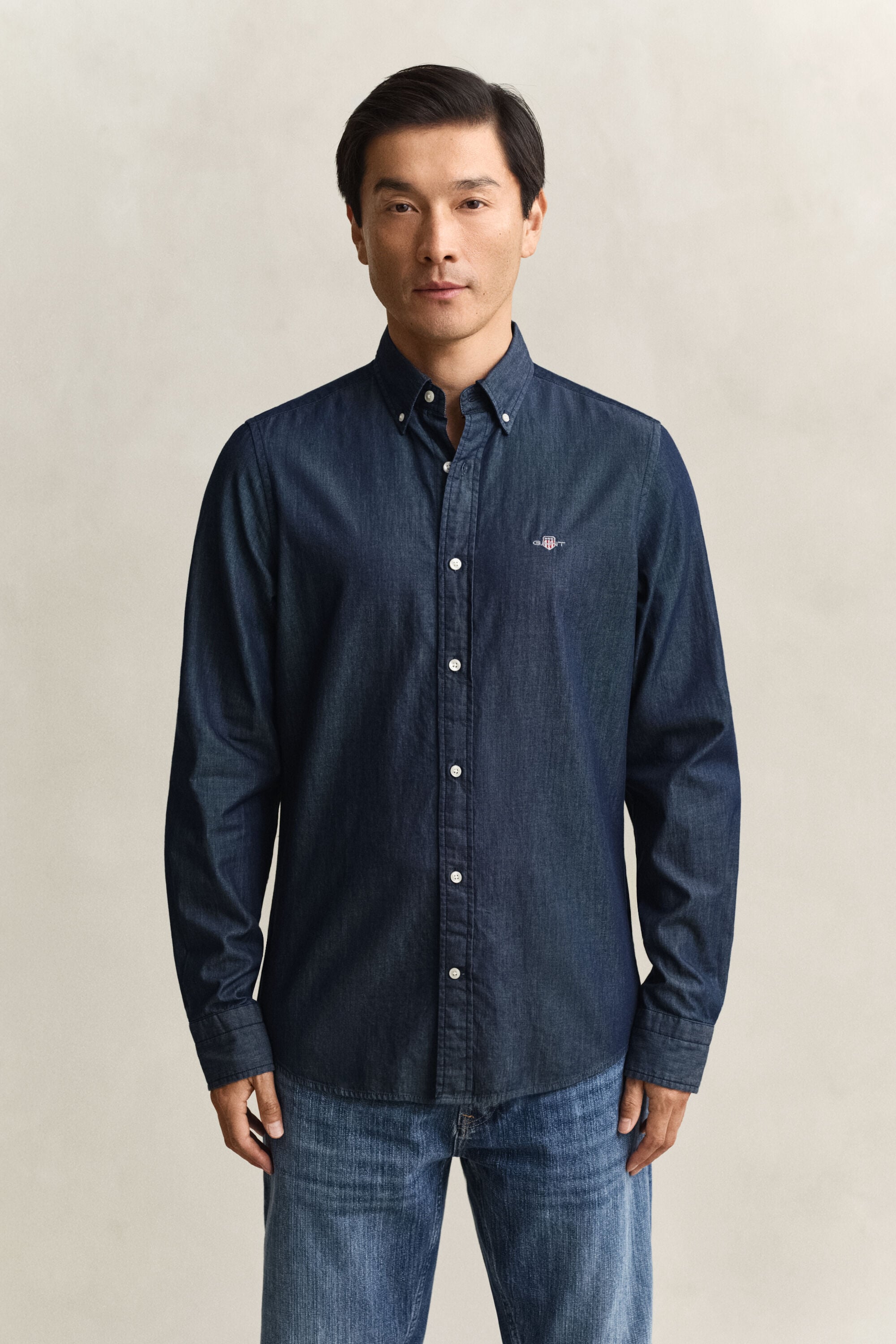 Slim Fit Indigo Hemd