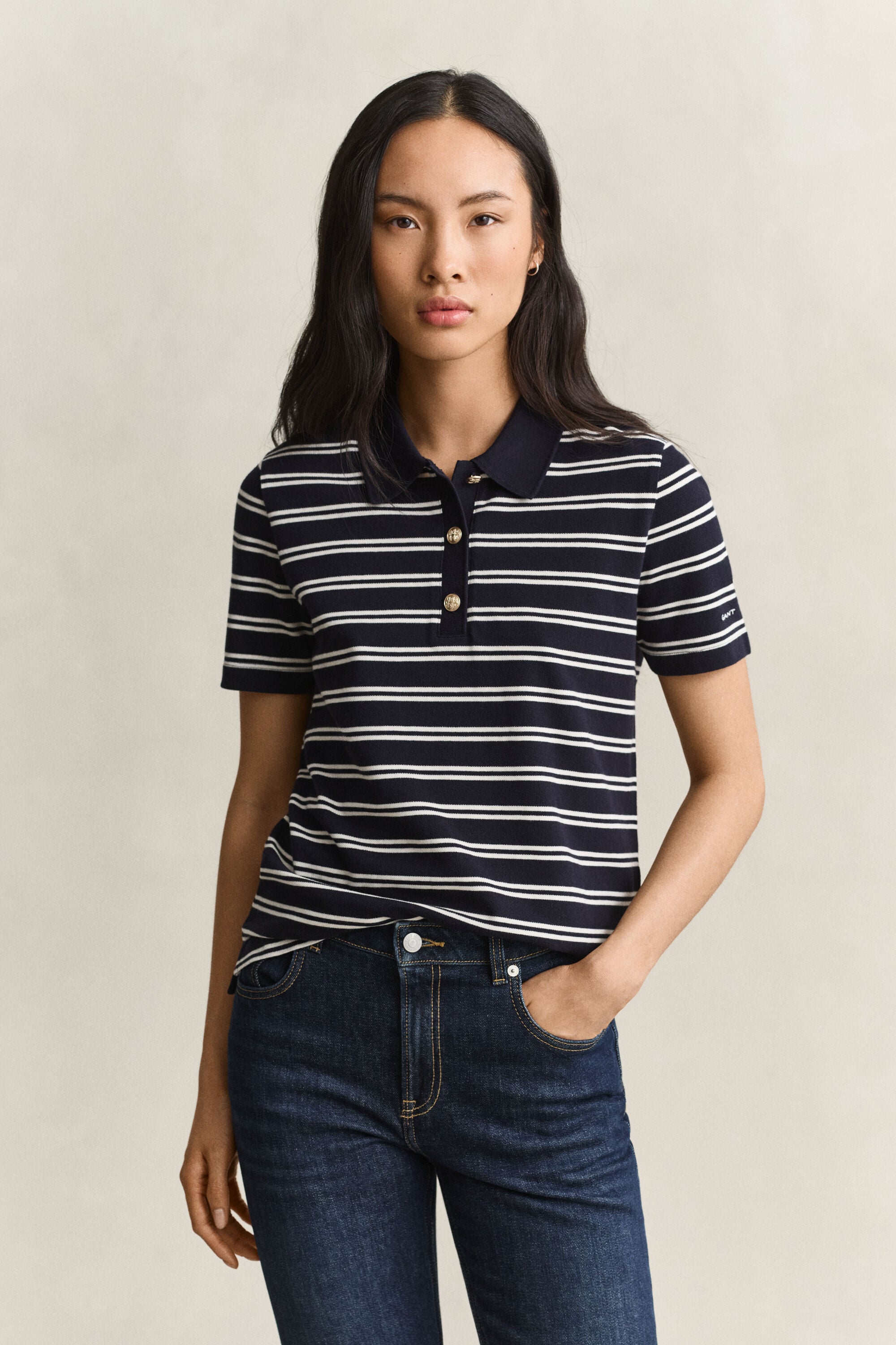 Gestreiftes Piqué-Poloshirt