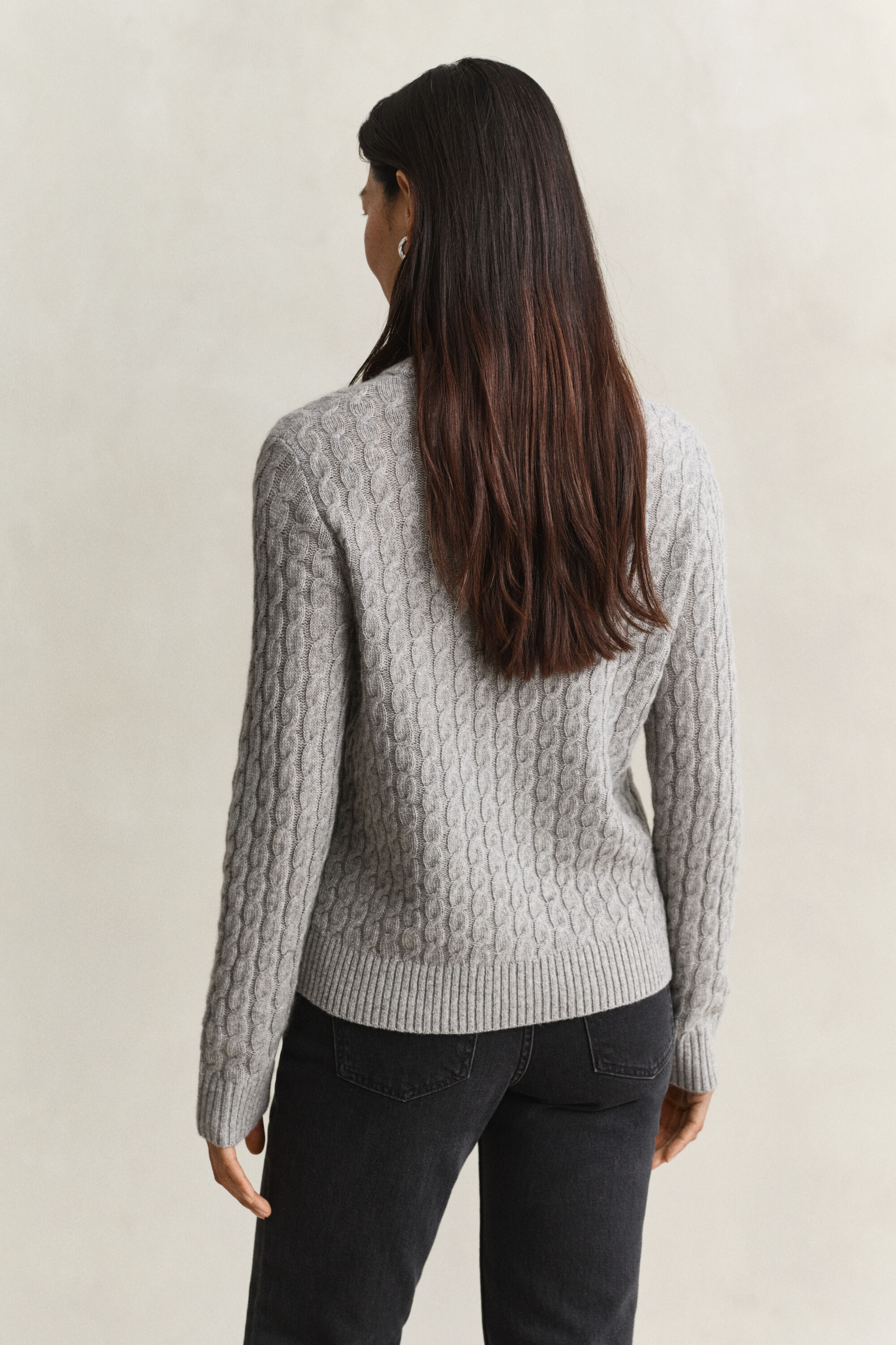 Zopfstrickpullover aus Kaschmir