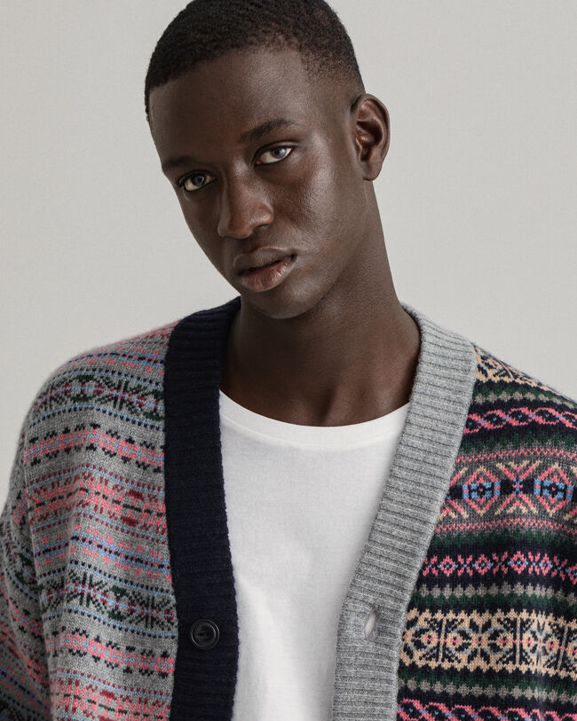 REMAKE Strickjacke mit Fair-Isle-Muster