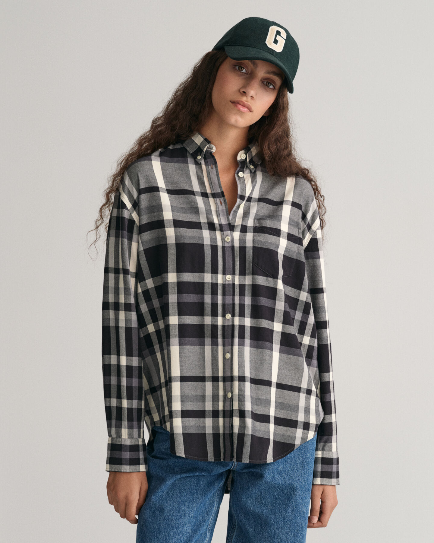 Relaxed Fit Flanellbluse mit Karomuster