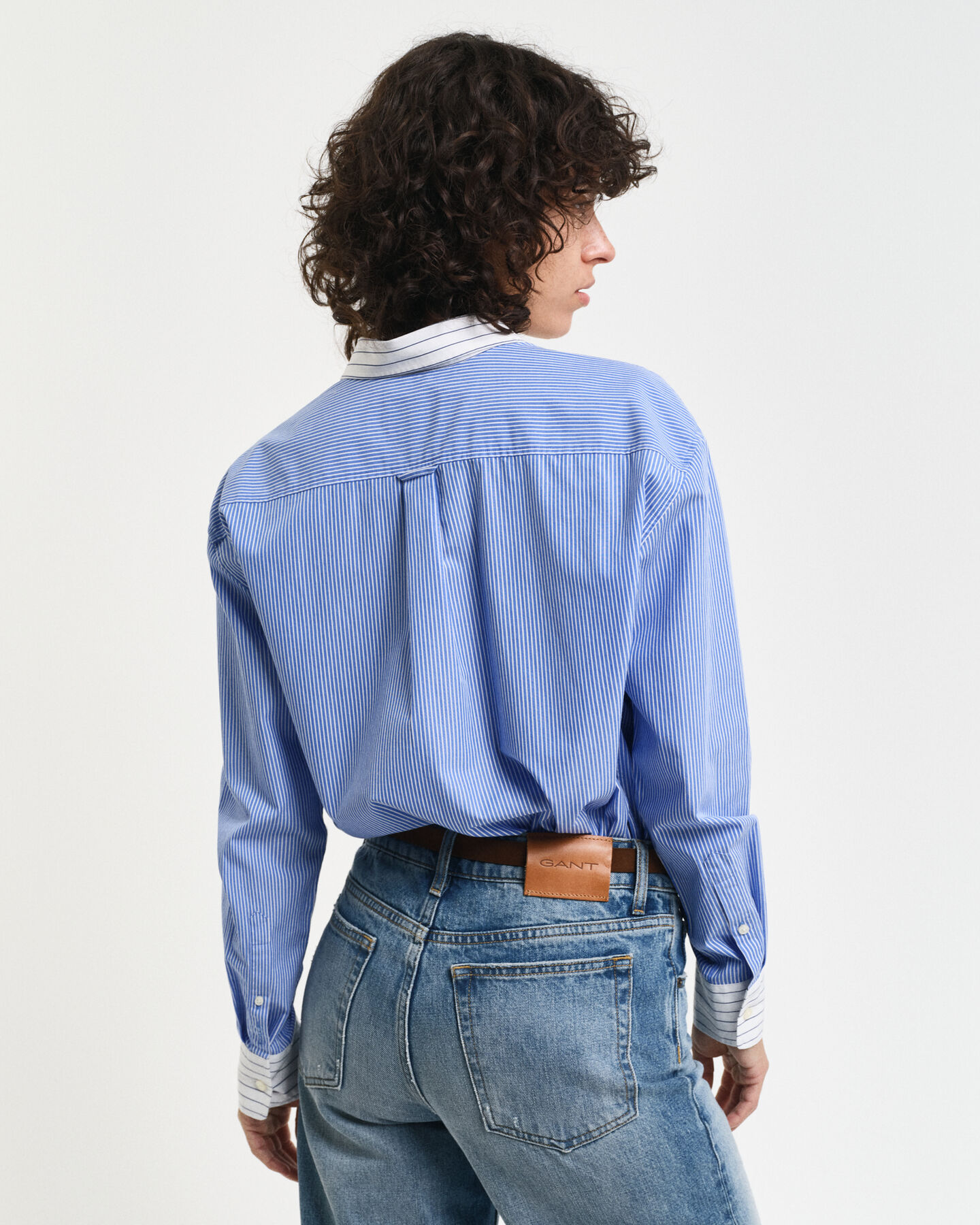 Relaxed Fit Popeline Bluse mit bunten Streifen