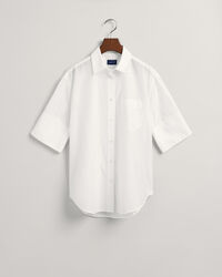 Relaxed Fit Baumwoll Seiden Kurzarmbluse