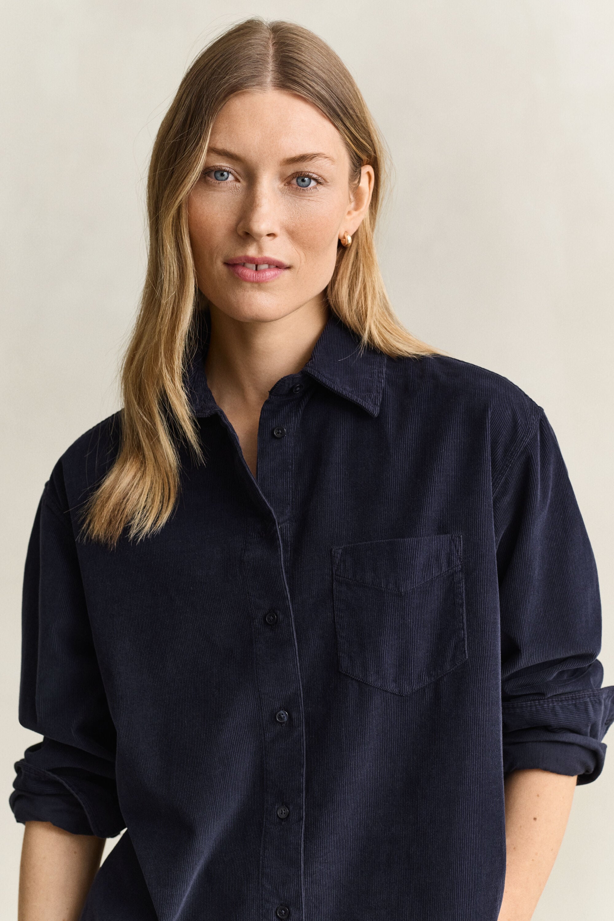 Relaxed Fit Cordbluse