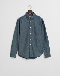 Regular Fit Indigo Chambray Hemd