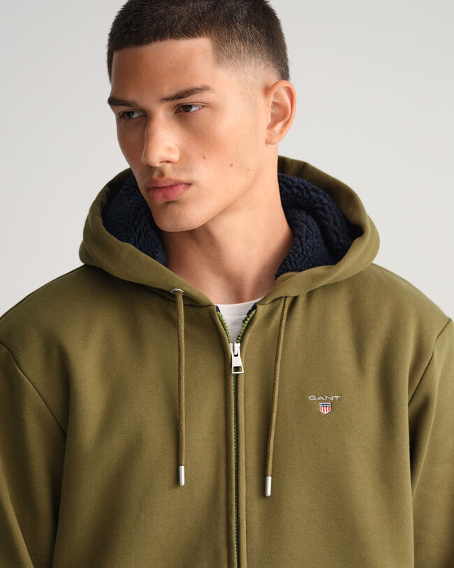 Sherpa Fleece Sweat-Hoodie mit Rei&szlig;verschluss