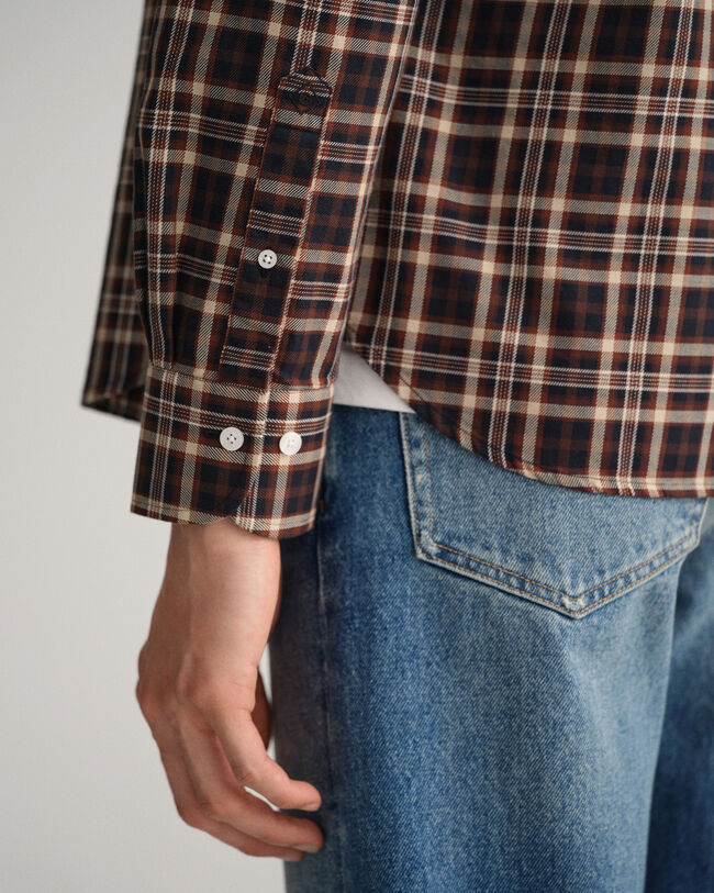 Slim Fit Kariertes Twillhemd