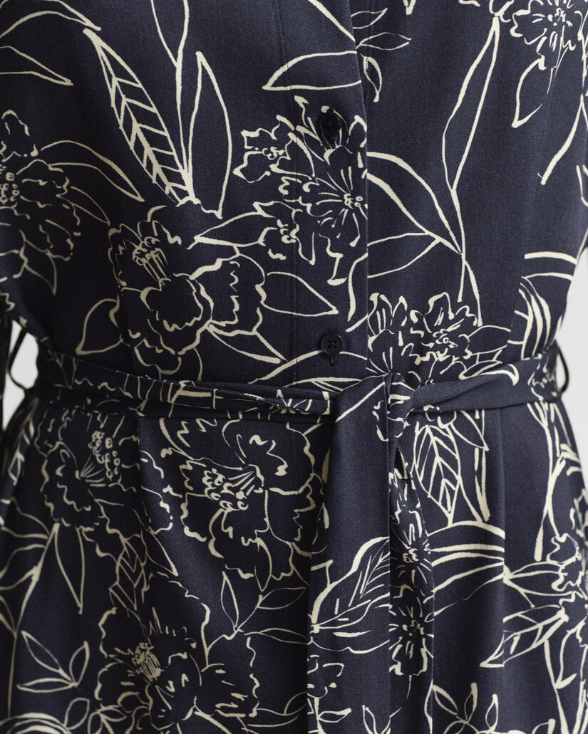 Hemdblusenkleid mit Blumen-Print