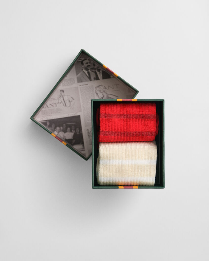 2er-Pack Socken mit Metallic-Streifen in Geschenkbox