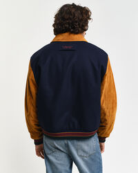 GANT Varsity Jacke aus Wolle und Veloursleder