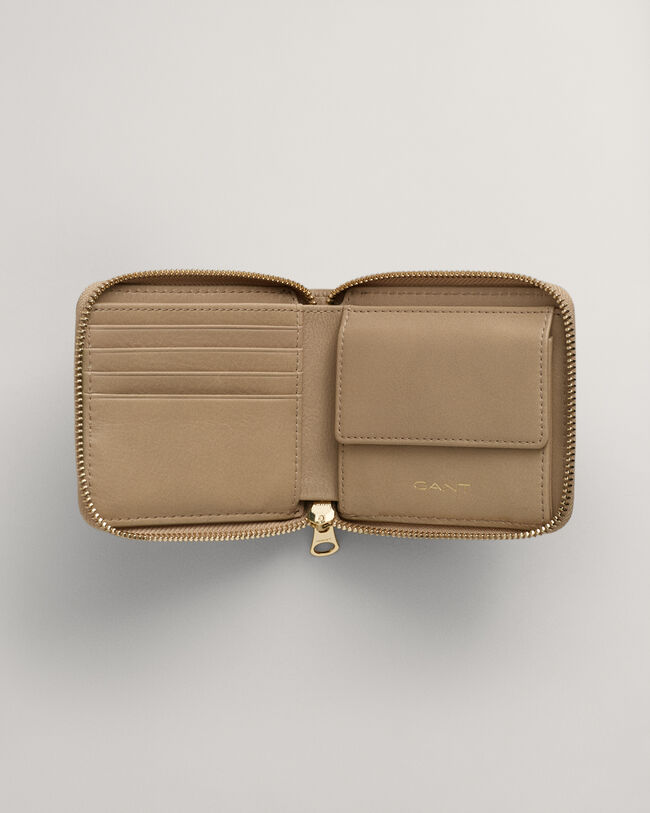 Leder-Geldb&ouml;rse mit Rei&szlig;verschluss