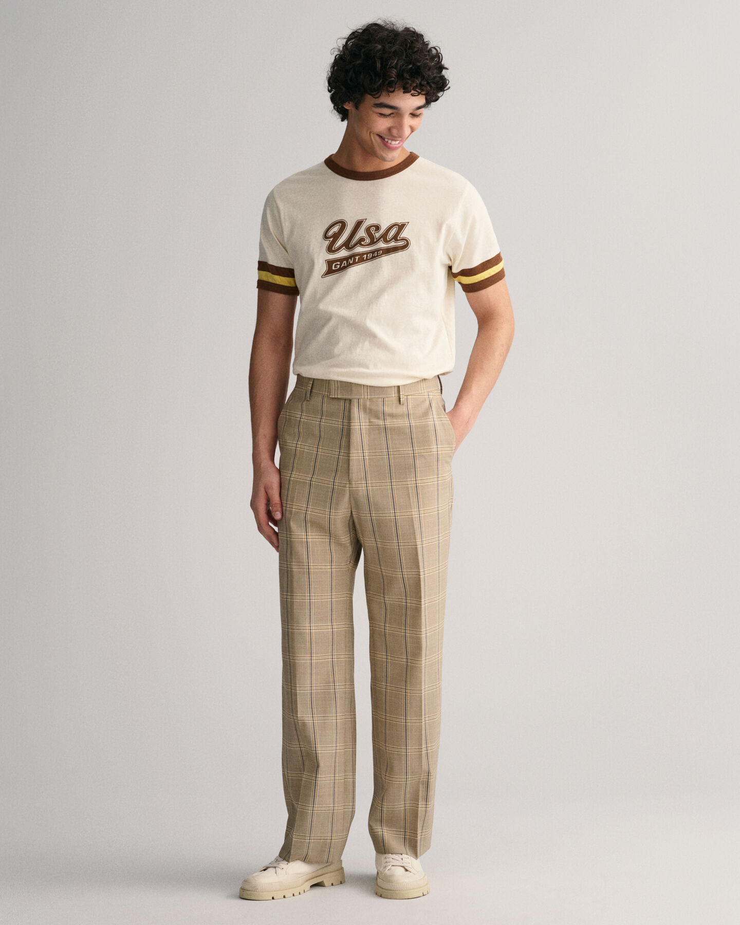 GANT USA T-Shirt mit gestreiften &Auml;rmeln