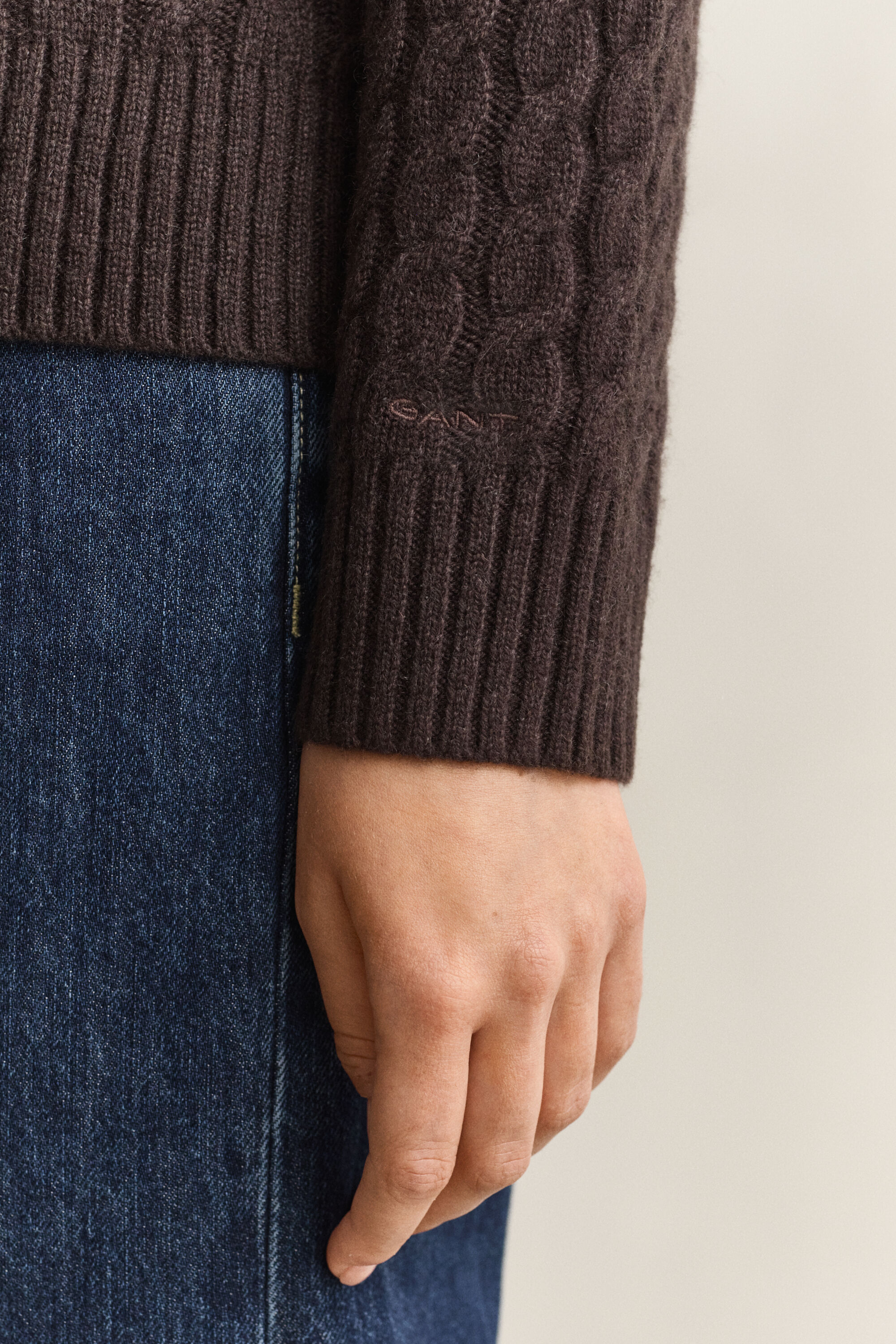 Zopfstrickpullover aus Kaschmir