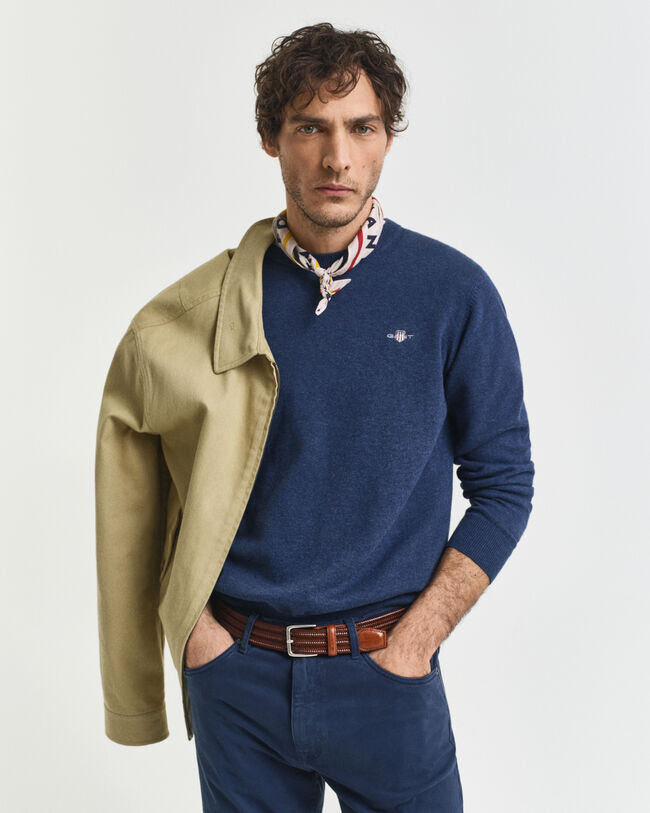 Klassischer Rundhalspullover aus Baumwolle