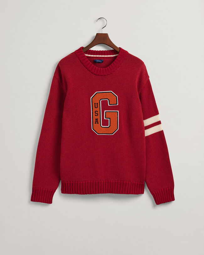 Oversized Letterman Rundhals-Sweatshirt