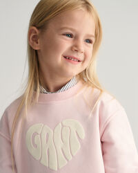 Girls Heart Graphic Rundhals-Sweatshirt