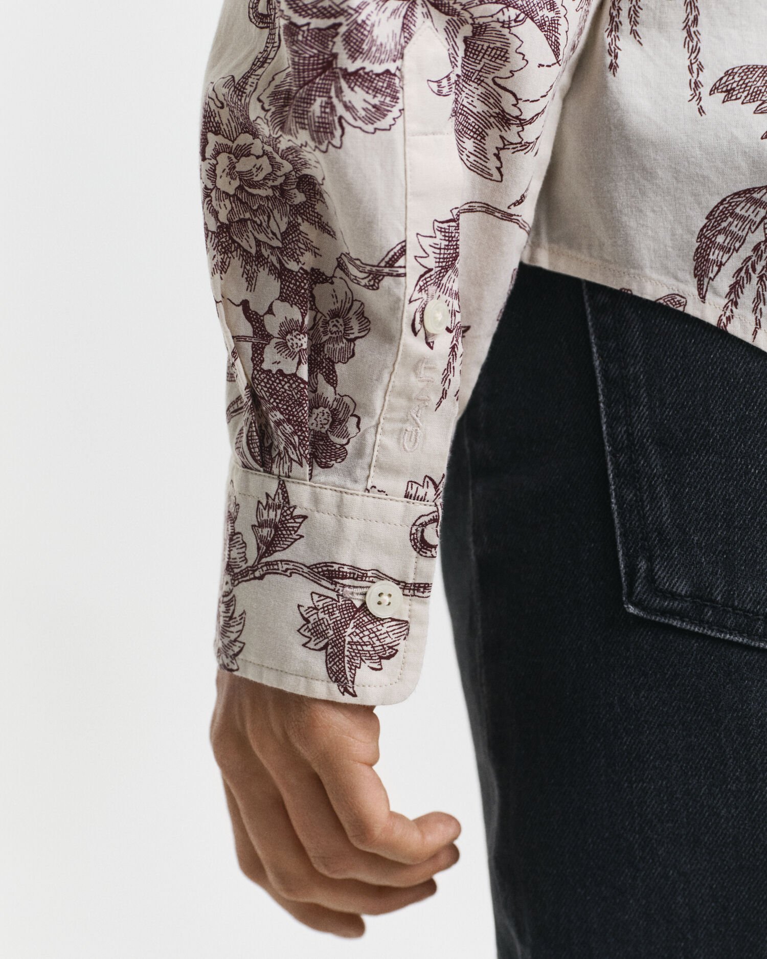 Regular Fit Bluse aus Baumwoll-Voile mit Baum-Print